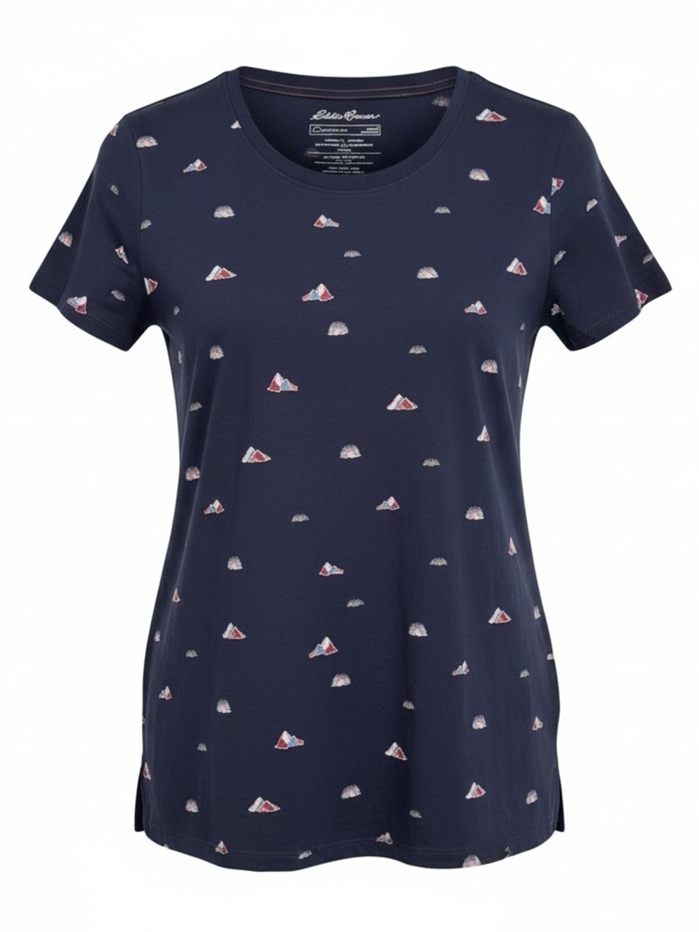 Eddie Bauer Navy Mountain Print T-Shirt Medium Outdoor Casual Tee